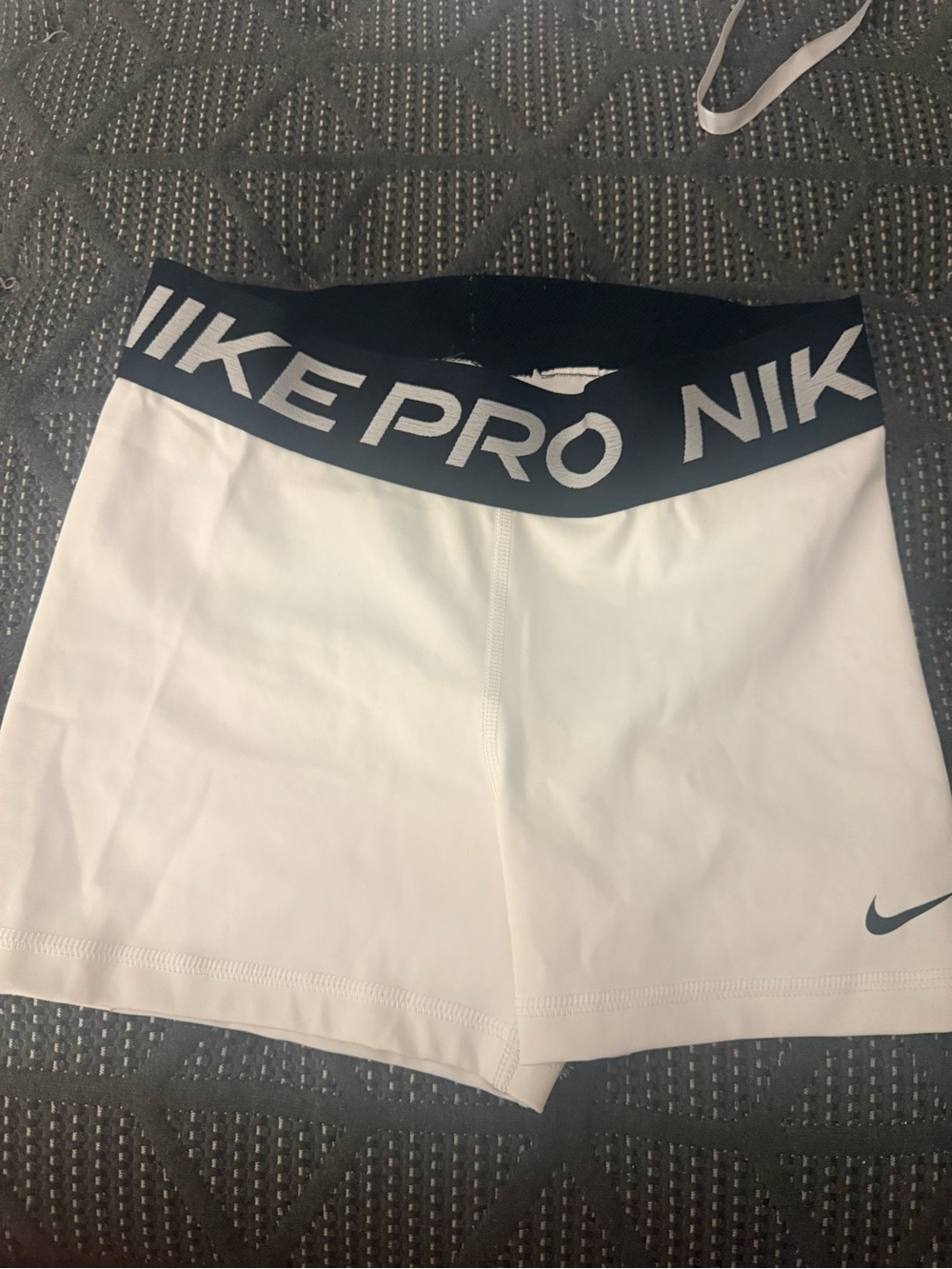 Nike White Bike Shorts with Black Nike Pro Waistband NEVER WORN